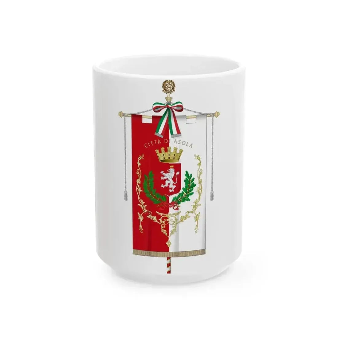 Asola-Gonfalone (Italy) White Coffee Mug 15oz - Go Mug Yourself