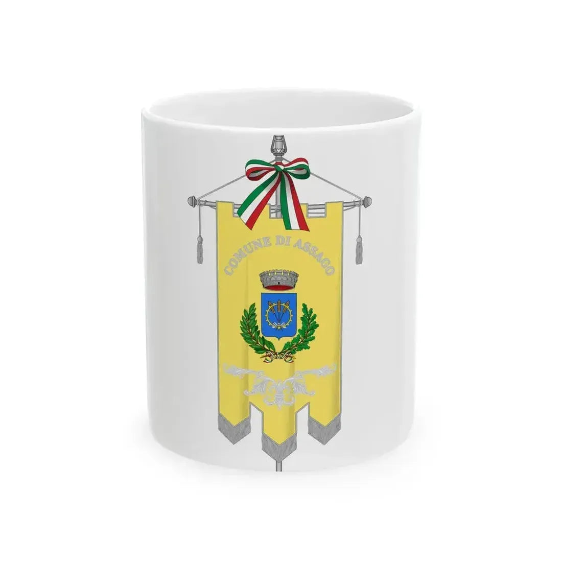 Assago-Gonfalone (Italy) White Coffee Mug 11oz - Go Mug Yourself