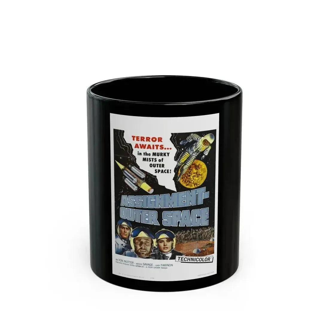 ASSIGNMENT OUTER SPACE 1960 Movie Poster - Black Coffee Mug 11oz - Go Mug Yourself