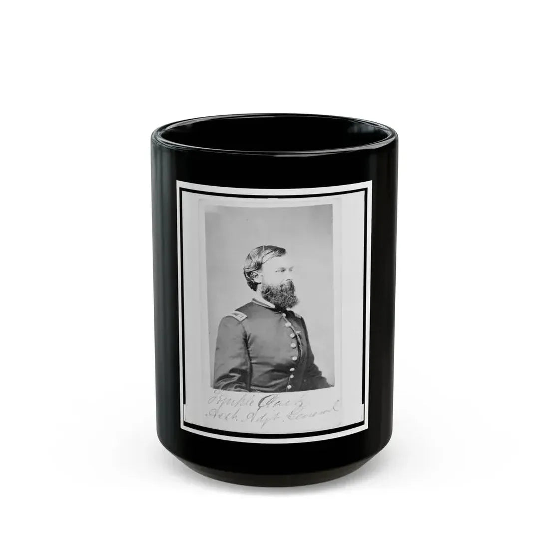 Assistant Adjunct General Temple Clark, Union Officer, Half-Length Portrait, Facing Right (U.S. Civil War) Black Coffee Mug 15oz - Go Mug Yourself