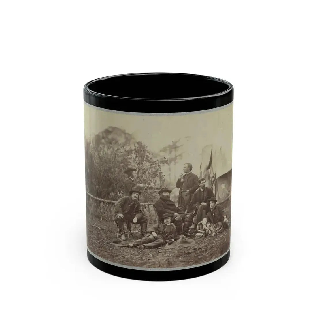 Assistant Engineers At Headquarters Army Of Potomac, Brandy Station, Va., January, 1864 (U.S. Civil War) Black Coffee Mug 11oz - Go Mug Yourself