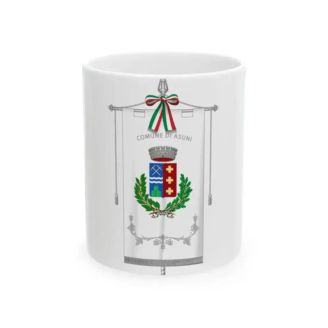 Asuni-Gonfalone (Italy) White Coffee Mug 11oz - Go Mug Yourself