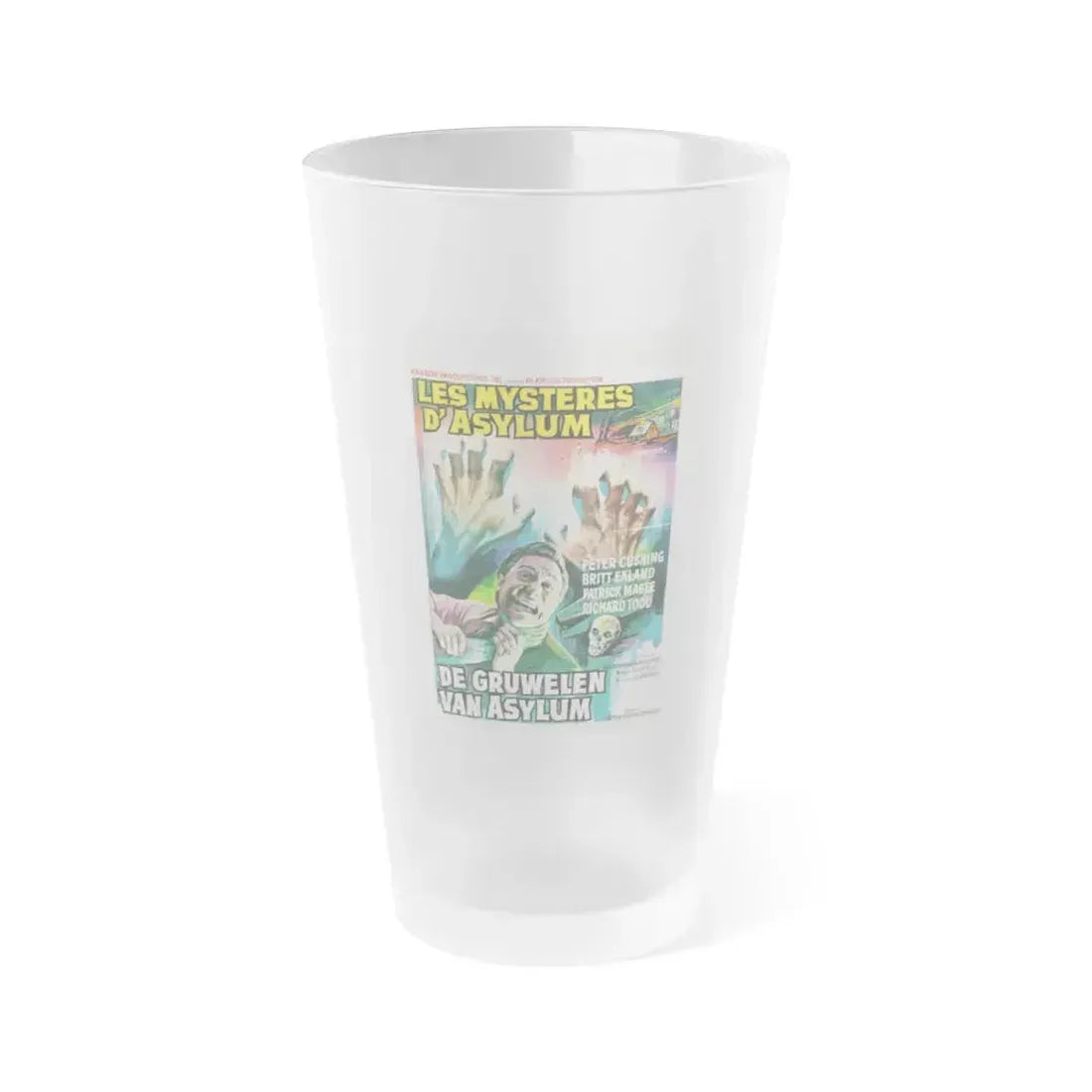ASYLUM (BELGIAN) 1972 Movie Poster - Frosted Pint Glass 16oz 16oz Frosted - Go Mug Yourself
