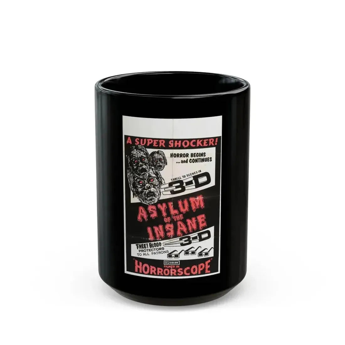 ASYLUM OF THE INSANE 1967 Movie Poster - Black Coffee Mug - Go Mug Yourself