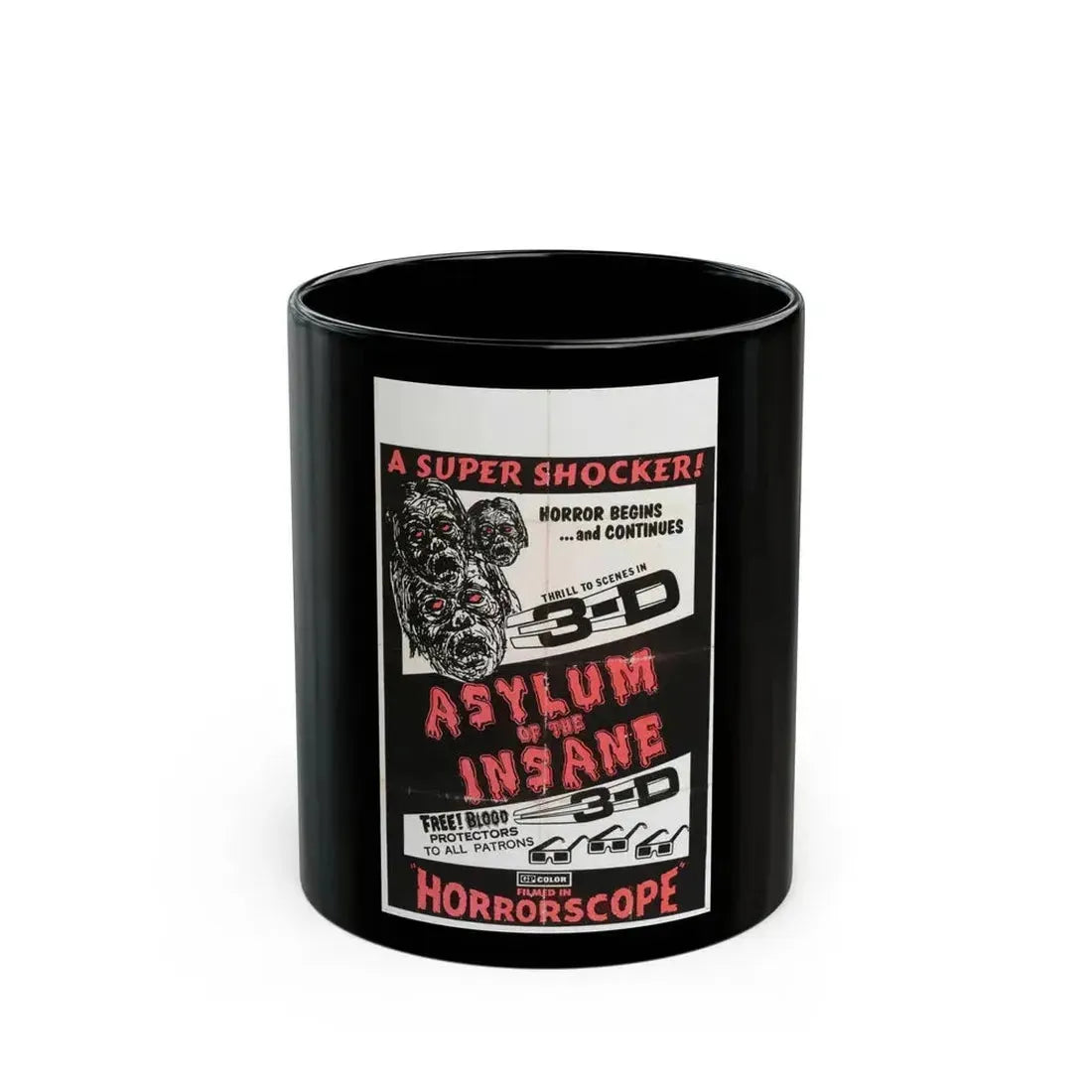 ASYLUM OF THE INSANE 1967 Movie Poster - Black Coffee Mug - Go Mug Yourself