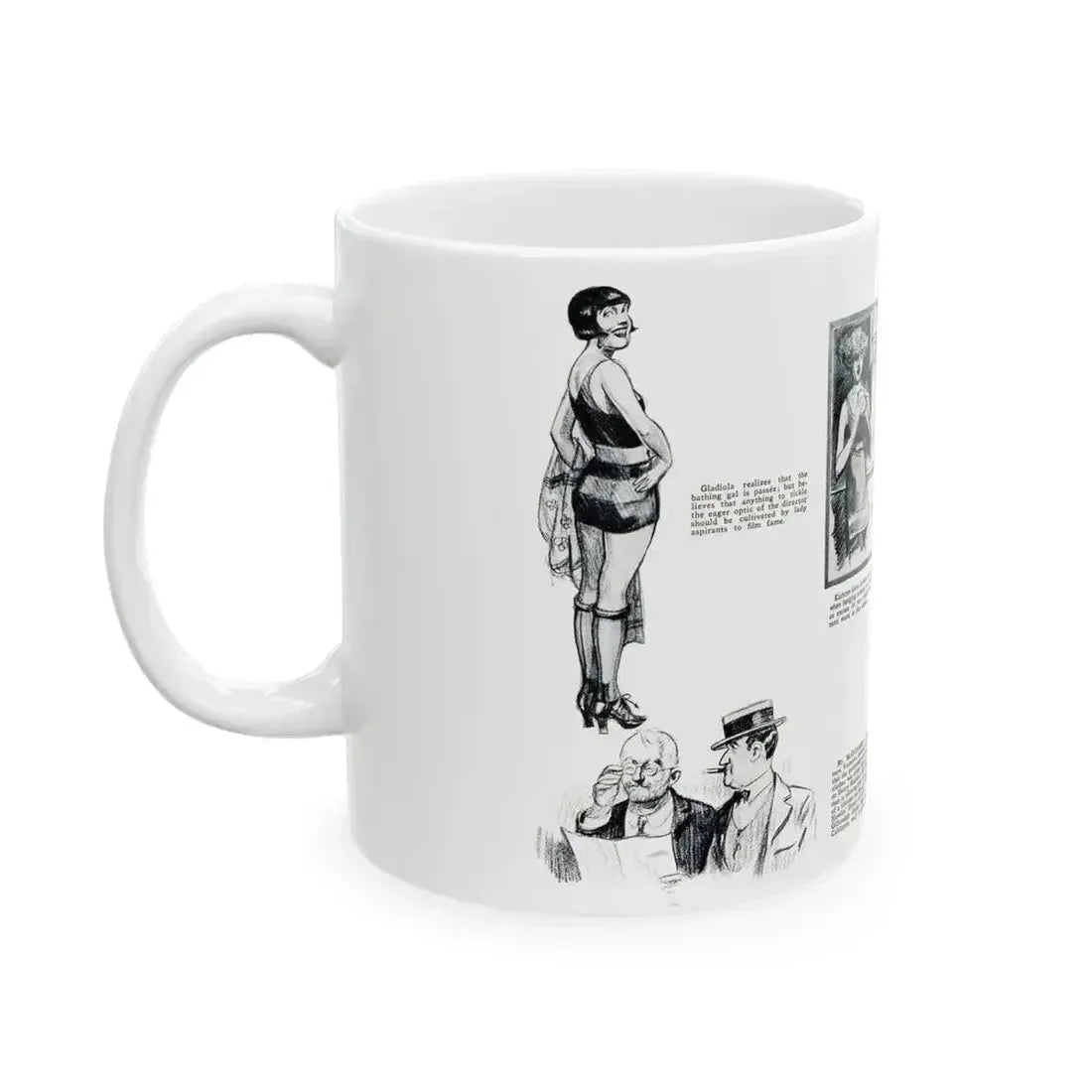 At Crystal Pier - Seen by Screenland's Artist, Screenland, August 1923 - White Coffee Mug - Go Mug Yourself