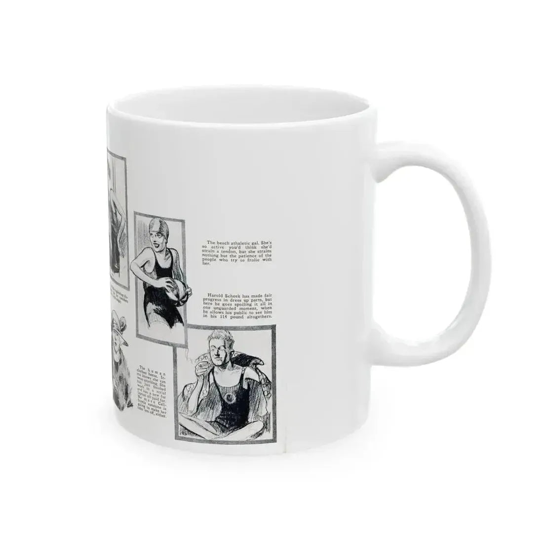 At Crystal Pier - Seen by Screenland's Artist, Screenland, August 1923 - White Coffee Mug - Go Mug Yourself