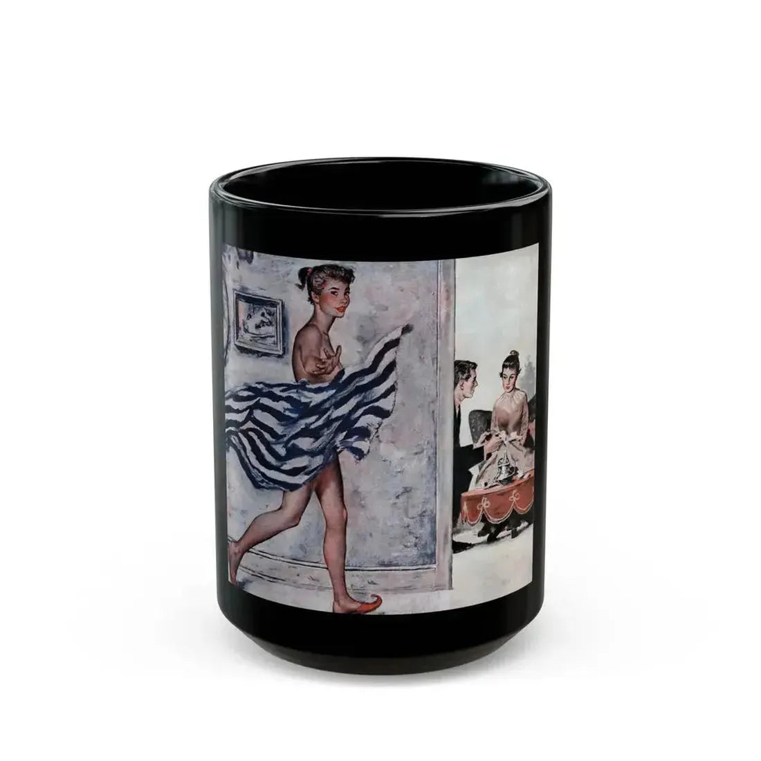 At First Sight, Cosmopolitan, April 1957 - Black Coffee Mug 15oz - Go Mug Yourself