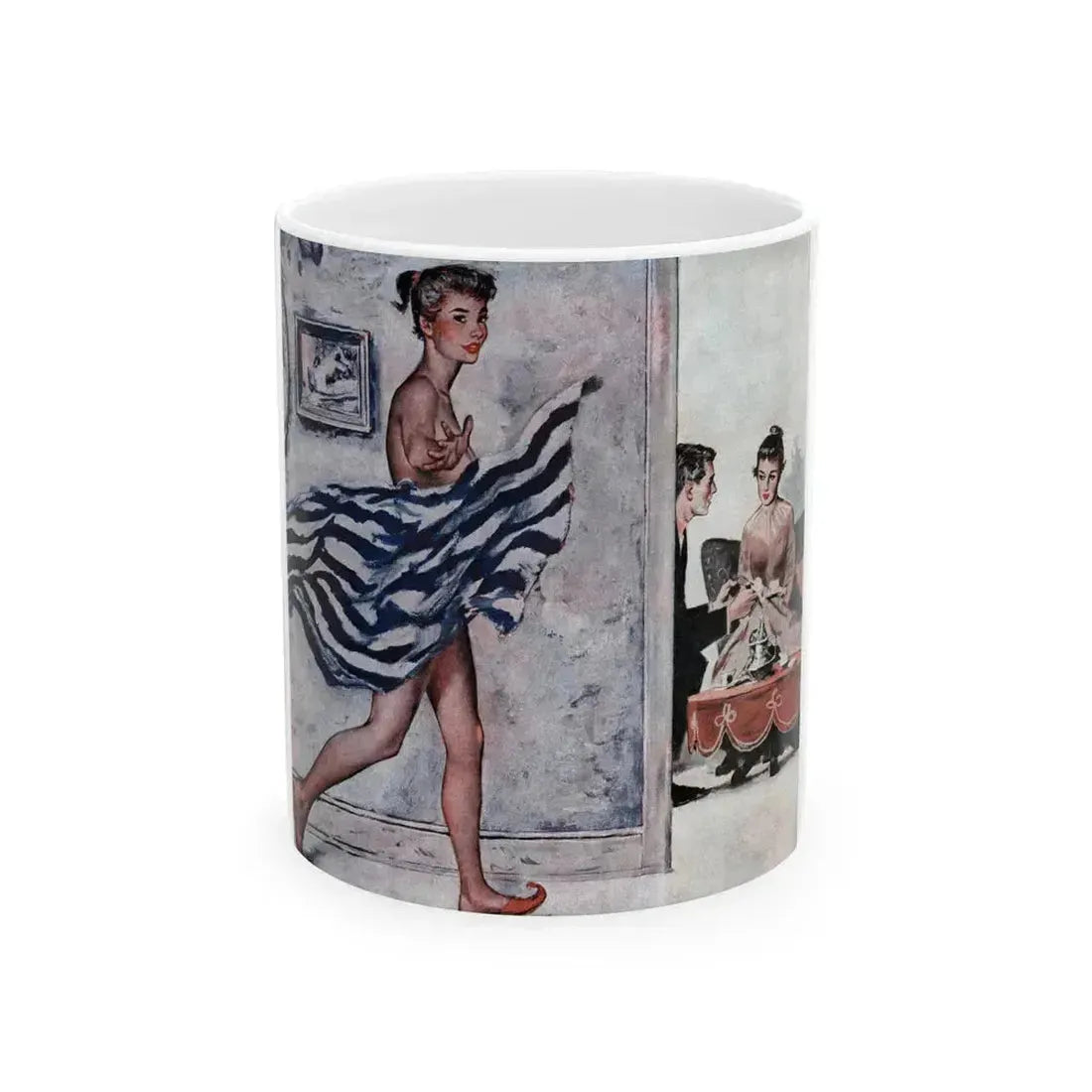 At First Sight, Cosmopolitan, April 1957 - White Coffee Mug 11oz - Go Mug Yourself
