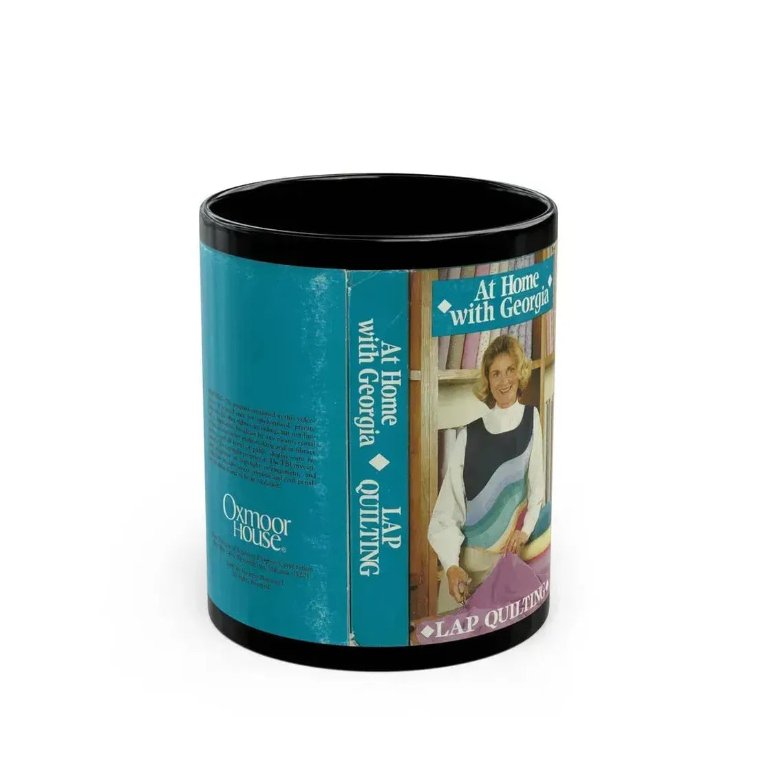 AT HOME WITH GEORGIA LAP QUILTING (VHS COVER) - Black Coffee Mug 11oz - Go Mug Yourself