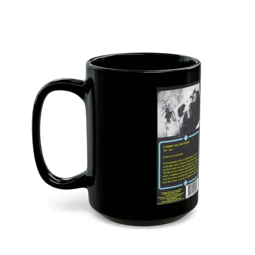 AT MIDNIGHT ILL TAKE YOUR SOUL COFFIN JOE SOMETHING WEIRD VIDEO (VHS COVER) - Black Coffee Mug - Go Mug Yourself