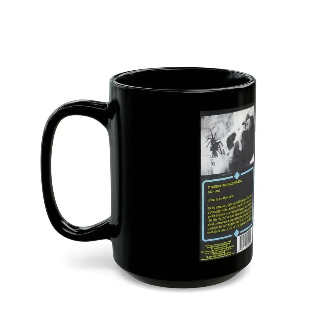 AT MIDNIGHT ILL TAKE YOUR SOUL COFFIN JOE SOMETHING WEIRD VIDEO (VHS COVER) - Black Coffee Mug - Go Mug Yourself