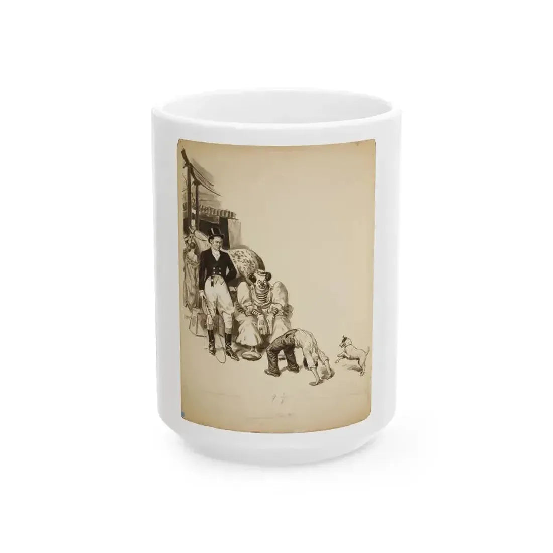 At the Circus Illustration - White Coffee Mug 15oz - Go Mug Yourself