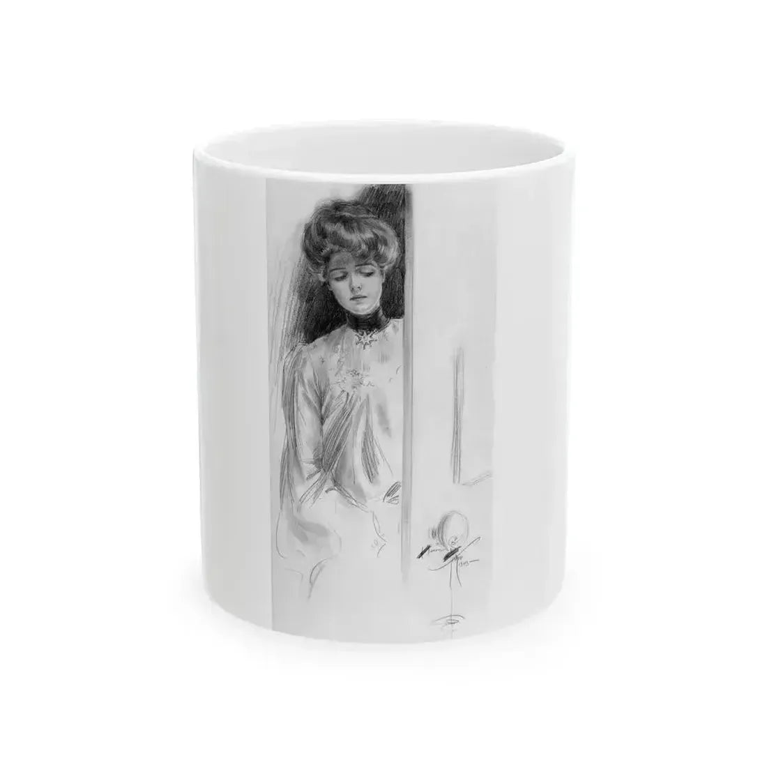 At the Doorway, Saturday Evening Post interior, 1903 - White Coffee Mug 11oz - Go Mug Yourself