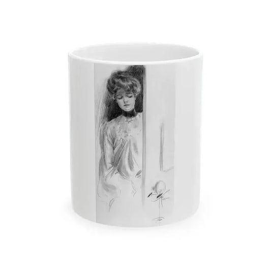 At the Doorway, Saturday Evening Post interior, 1903 - White Coffee Mug 11oz - Go Mug Yourself