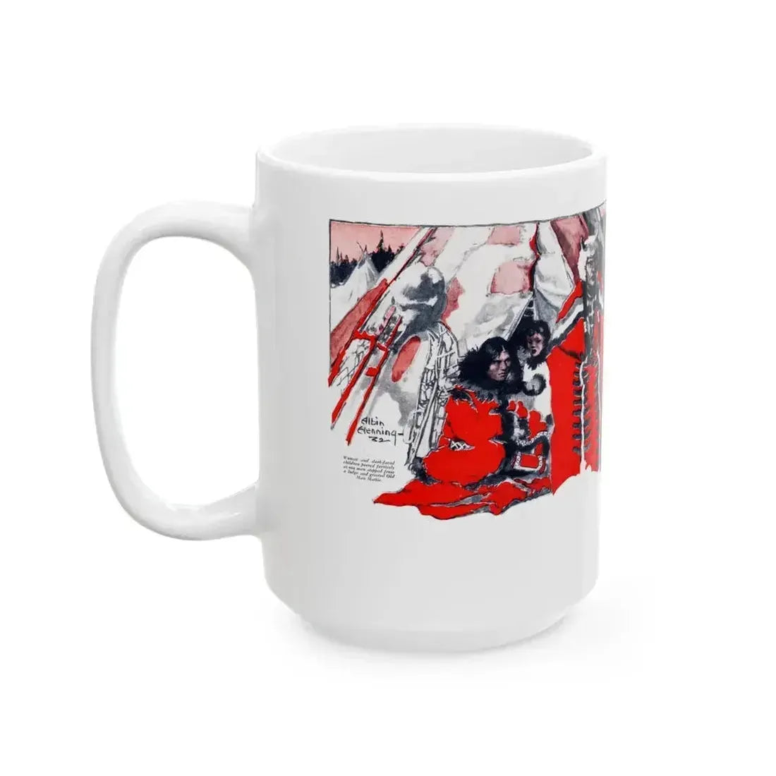 At the End of the Trail, The American Boy, August 1932 - White Coffee Mug - Go Mug Yourself