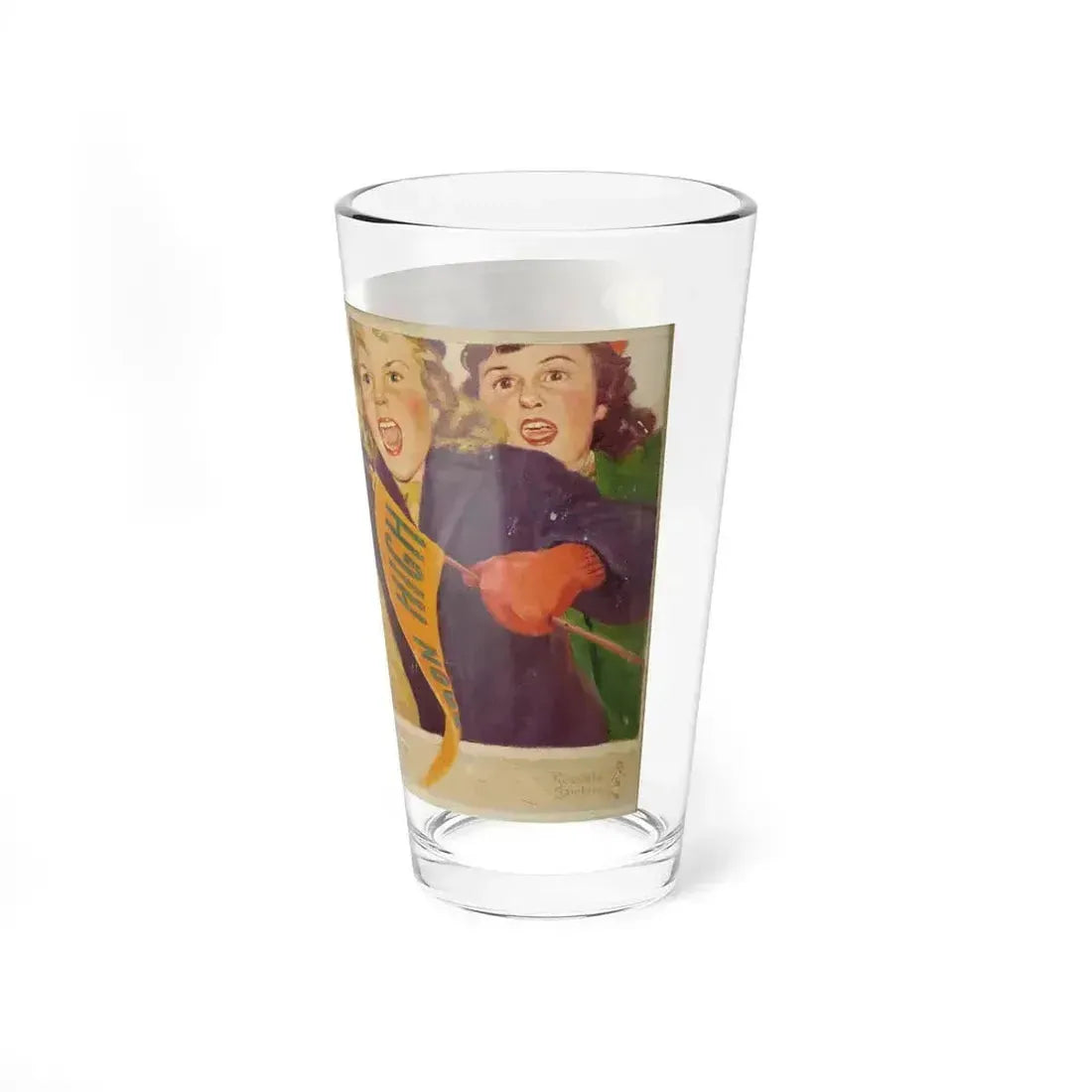At the Football Game (Magazine Illustration) Pint Glass 16oz - Go Mug Yourself