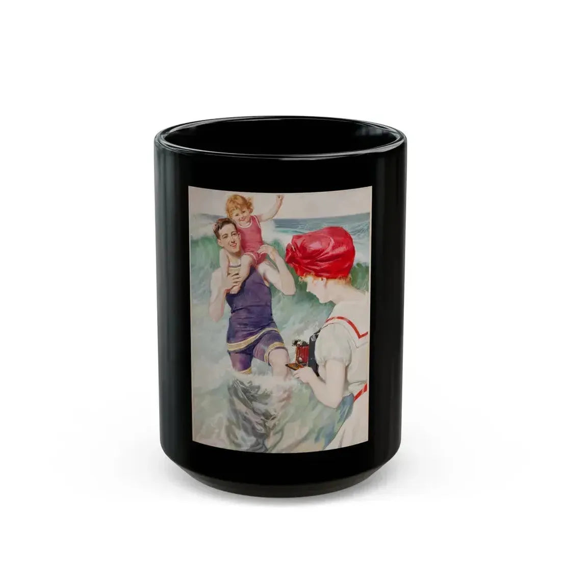 At the Ocean - Black Coffee Mug 15oz - Go Mug Yourself