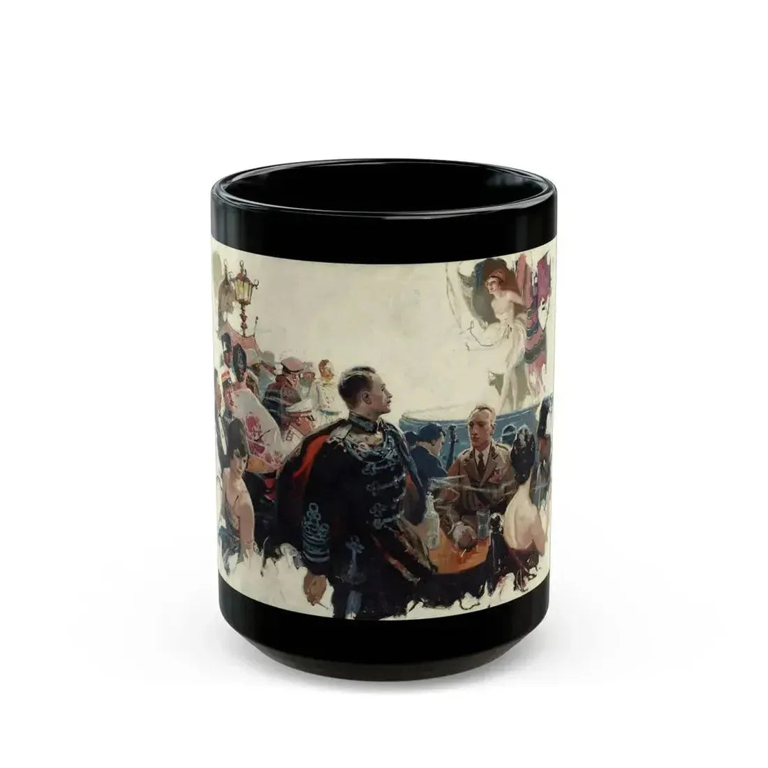 At the Performance, Harper's Bazaar illustration - Black Coffee Mug 15oz - Go Mug Yourself