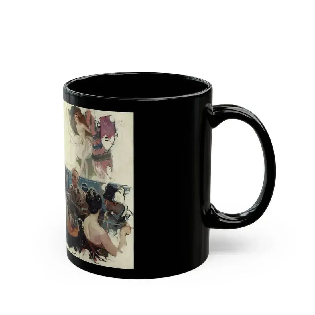At the Performance, Harper's Bazaar illustration - Black Coffee Mug - Go Mug Yourself
