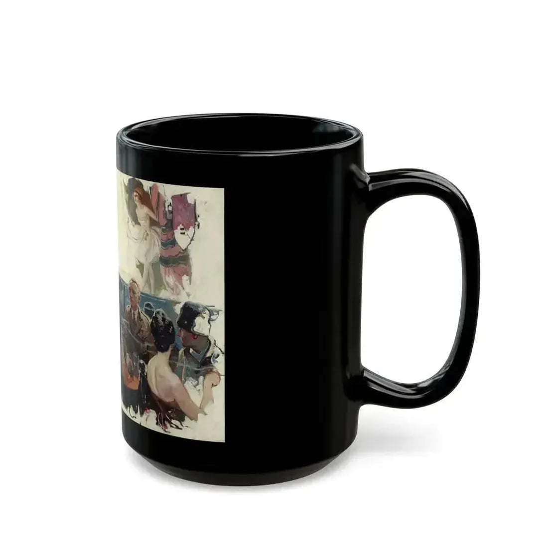 At the Performance, Harper's Bazaar illustration - Black Coffee Mug - Go Mug Yourself