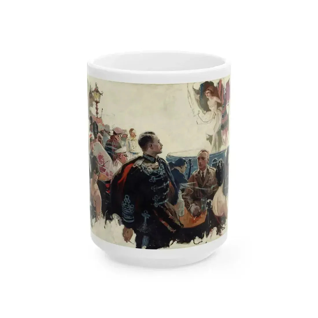 At the Performance, Harper's Bazaar illustration - White Coffee Mug 15oz - Go Mug Yourself