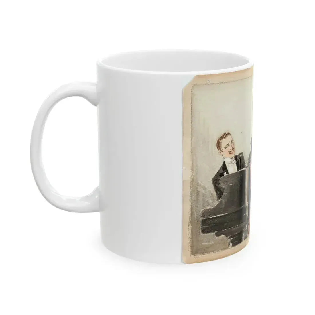 At the Piano Illustration (c. 1910s) - White Coffee Mug - Go Mug Yourself