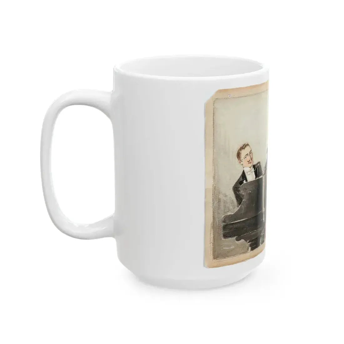 At the Piano Illustration (c. 1910s) - White Coffee Mug - Go Mug Yourself