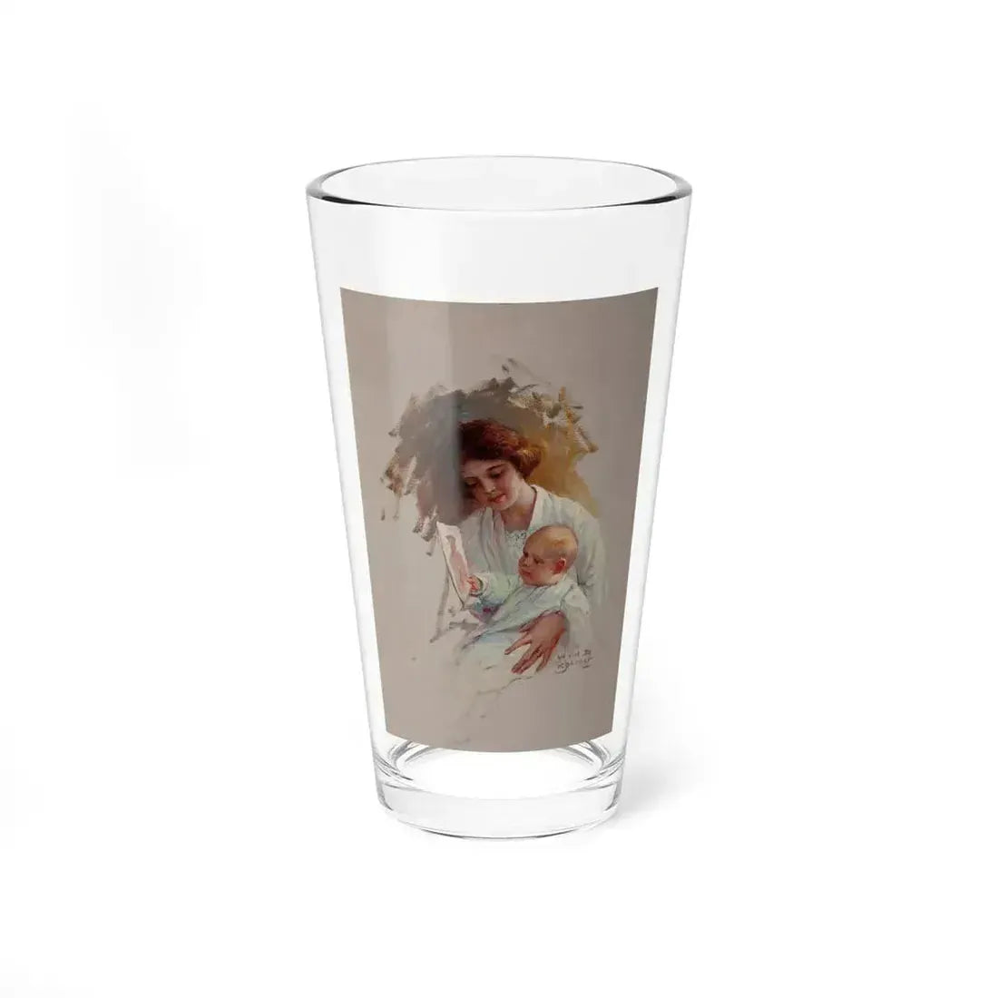 At the Port of Embarkment, Woman's Home Companion magazine story illustration (Magazine Illustration) Pint Glass 16oz 16oz - Go Mug Yourself