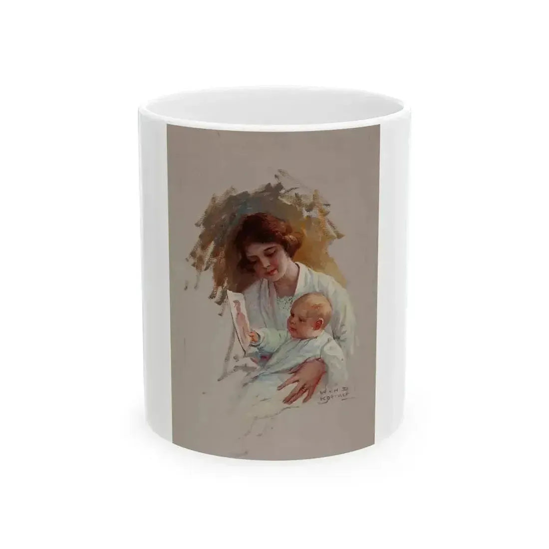 At the Port of Embarkment, Woman's Home Companion magazine story illustration - White Coffee Mug 11oz - Go Mug Yourself