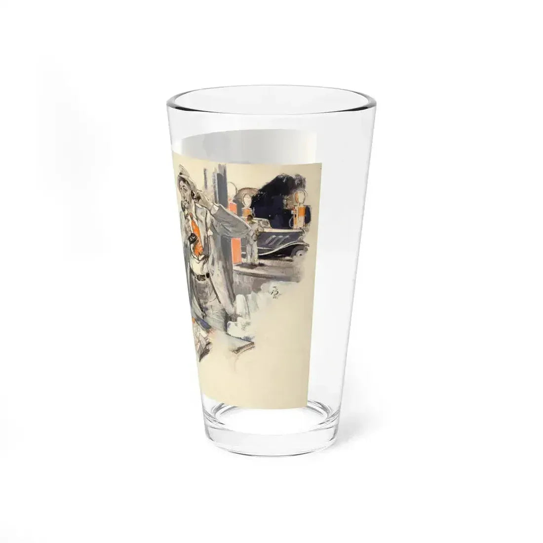 At the Station, 1932 (Magazine Illustration) Pint Glass 16oz - Go Mug Yourself