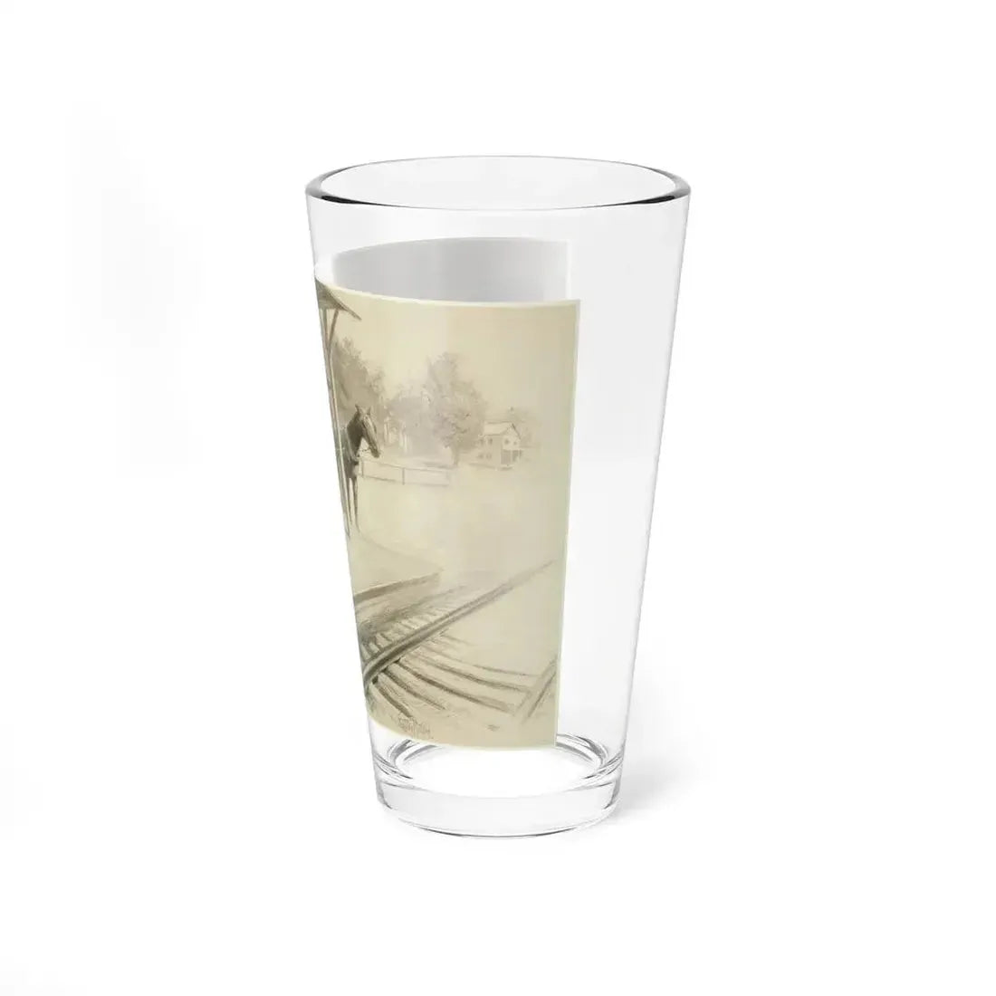 At the Station_1 (Magazine Illustration) Pint Glass 16oz - Go Mug Yourself