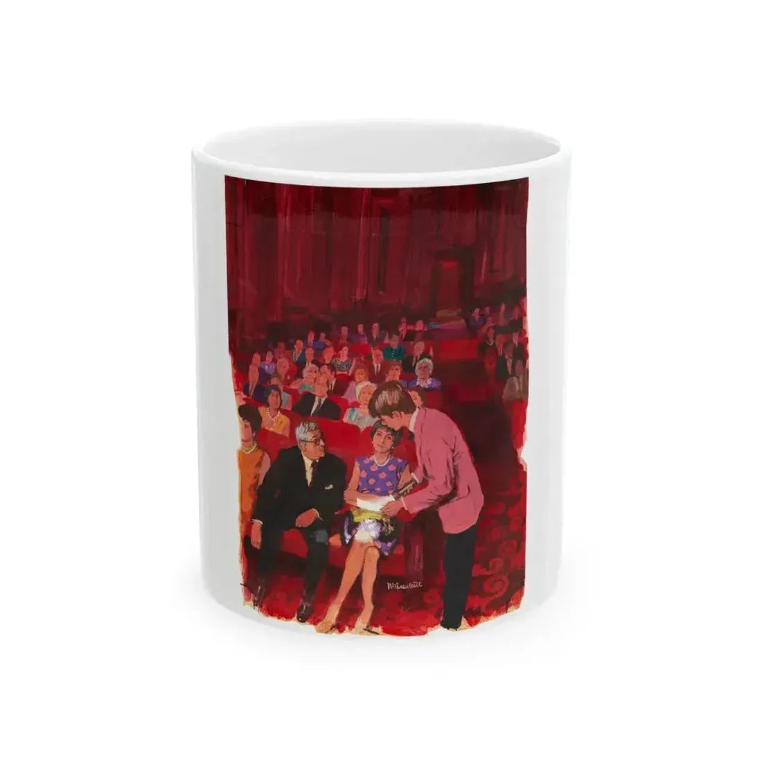 At The Theatre Illustration (undated) - White Coffee Mug 11oz - Go Mug Yourself