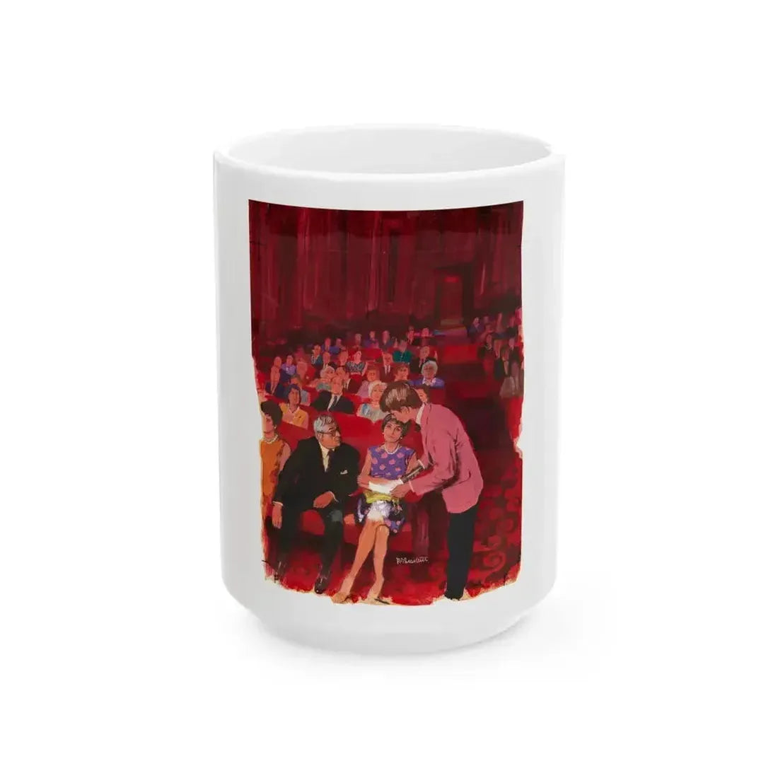 At The Theatre Illustration (undated) - White Coffee Mug 15oz - Go Mug Yourself