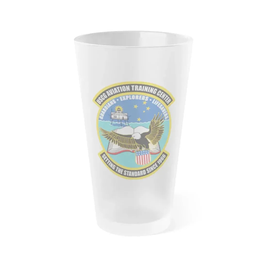 ATC Mobile AL Aviation Training Center (U.S. Coast Guard) Frosted Pint Glass 16oz Default Title - Go Mug Yourself