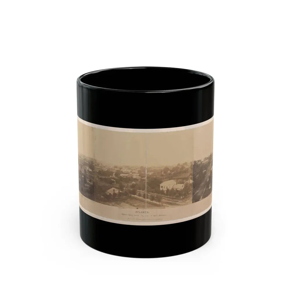 Atlanta, Before Being Burnt By Order Of Gen'l. Sherman, From The Cupola Of The Female Seminary (U.S. Civil War) Black Coffee Mug 11oz - Go Mug Yourself