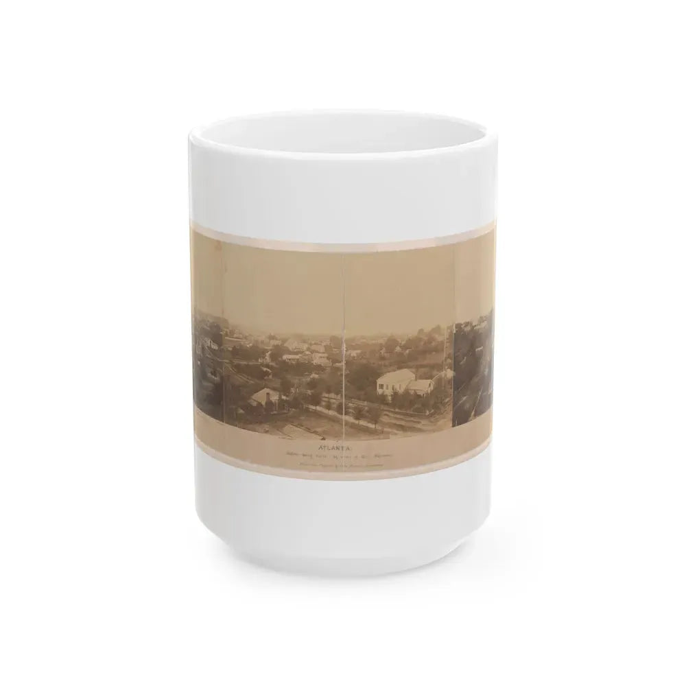 Atlanta, Before Being Burnt By Order Of Gen'l. Sherman, From The Cupola Of The Female Seminary (U.S. Civil War) White Coffee Mug 15oz - Go Mug Yourself