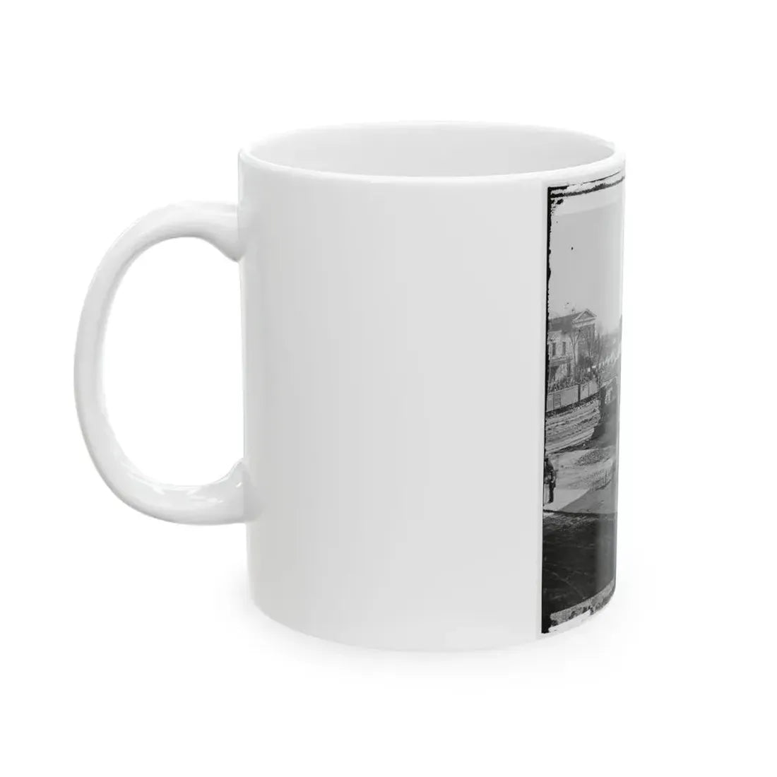 Atlanta, Ga. Atlanta Intelligencer Office By The Railroad Depot (U.S. Civil War) White Coffee Mug - Go Mug Yourself