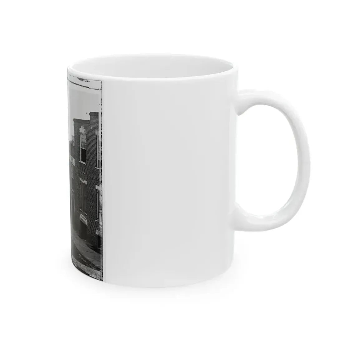 Atlanta, Ga. Atlanta Intelligencer Office By The Railroad Depot (U.S. Civil War) White Coffee Mug - Go Mug Yourself