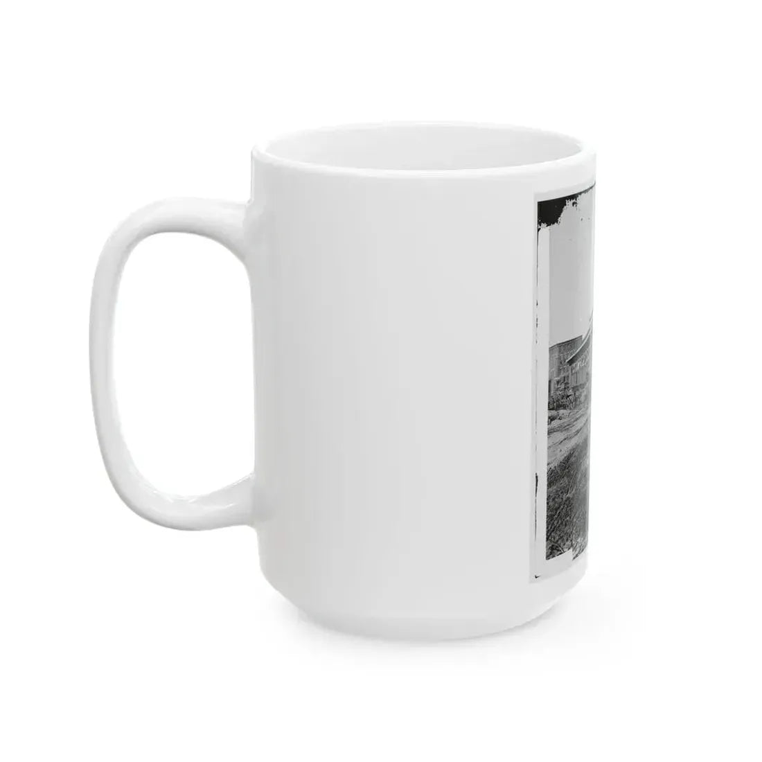 Atlanta, Ga. Boxcars With Refugees At Railroad Depot (U.S. Civil War) White Coffee Mug - Go Mug Yourself