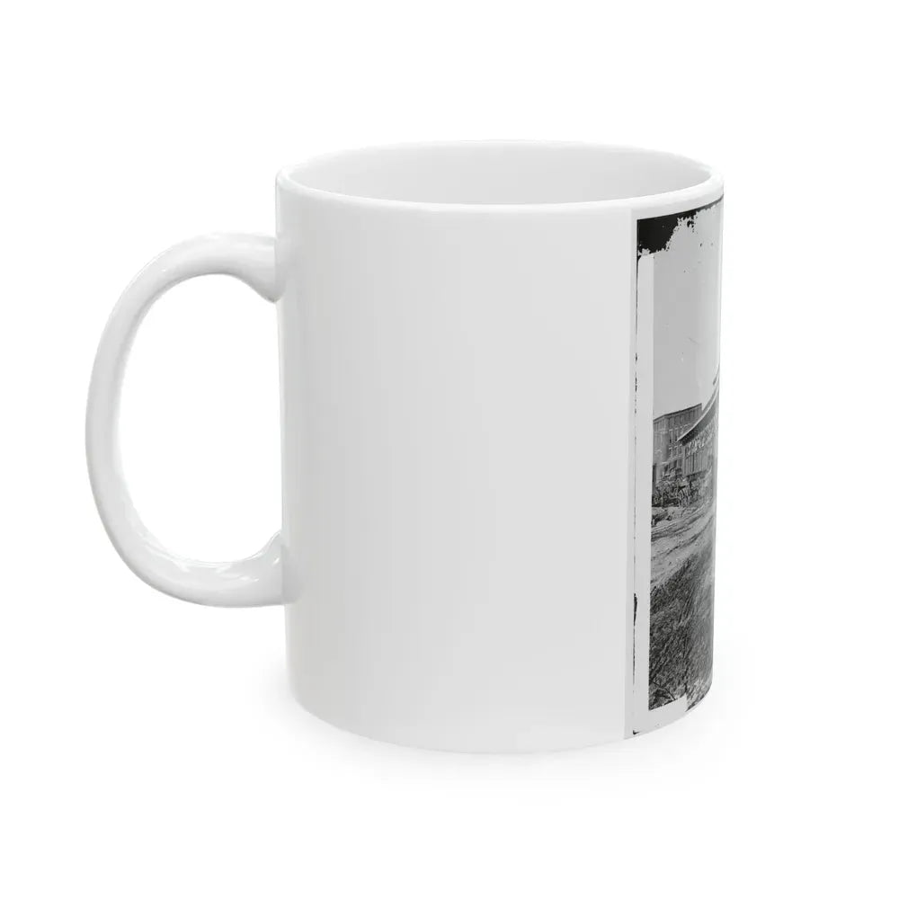 Atlanta, Ga. Boxcars With Refugees At Railroad Depot (U.S. Civil War) White Coffee Mug - Go Mug Yourself