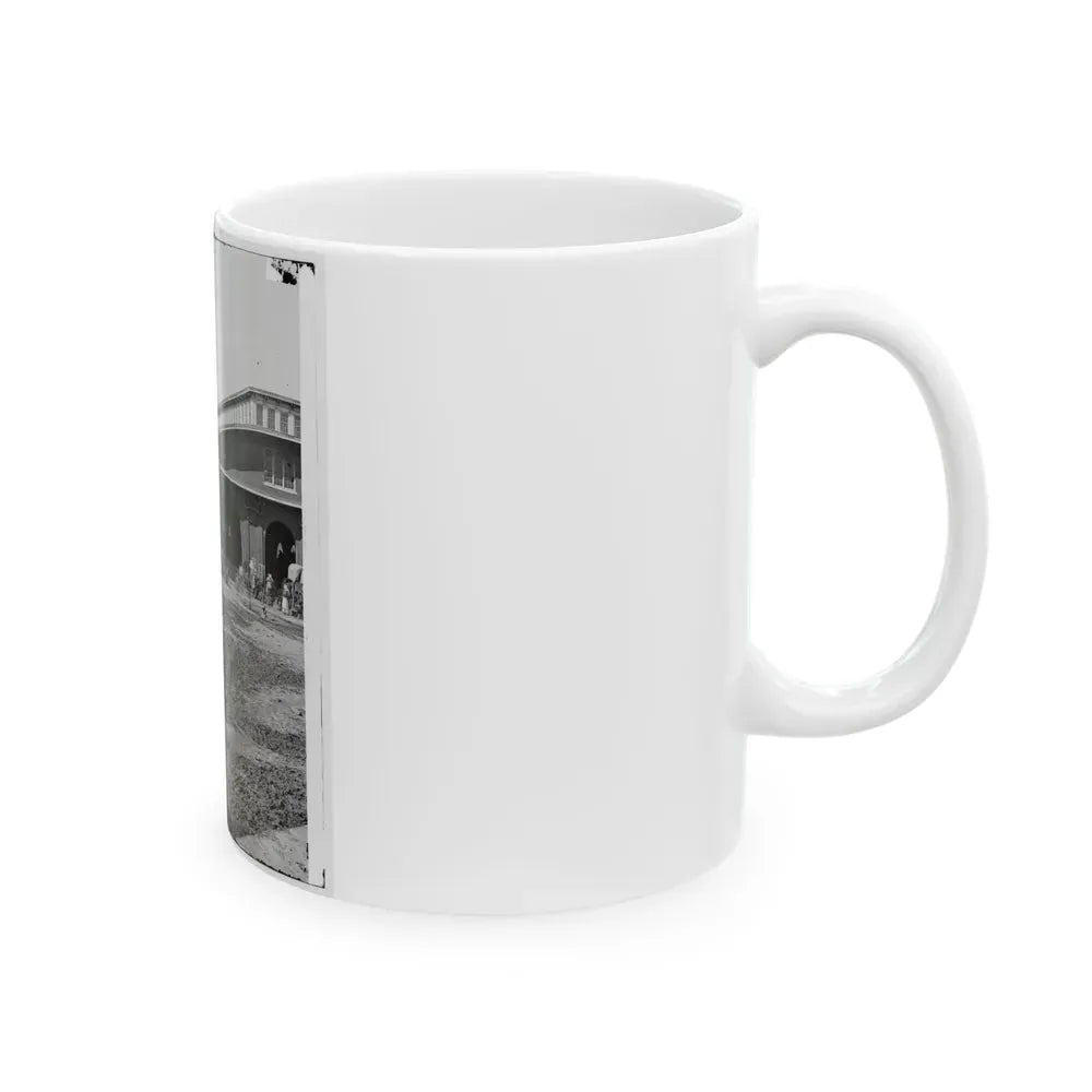Atlanta, Ga. Boxcars With Refugees At Railroad Depot (U.S. Civil War) White Coffee Mug - Go Mug Yourself