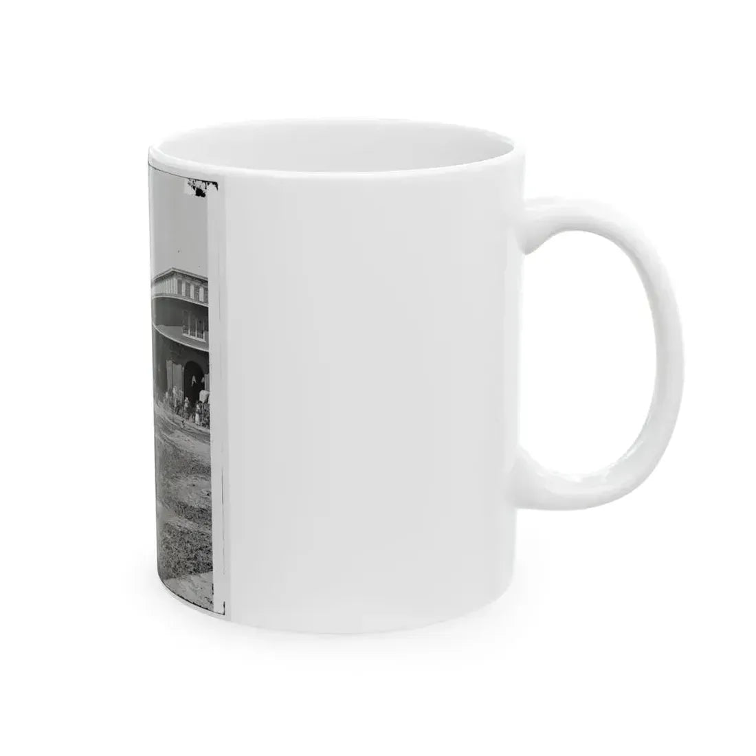 Atlanta, Ga. Boxcars With Refugees At Railroad Depot (U.S. Civil War) White Coffee Mug - Go Mug Yourself