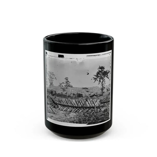 Atlanta, Ga. Chevaux-De-Frise On Marietta Street; Photographic Wagons And Darkroom Beyond (U.S. Civil War) Black Coffee Mug 15oz - Go Mug Yourself