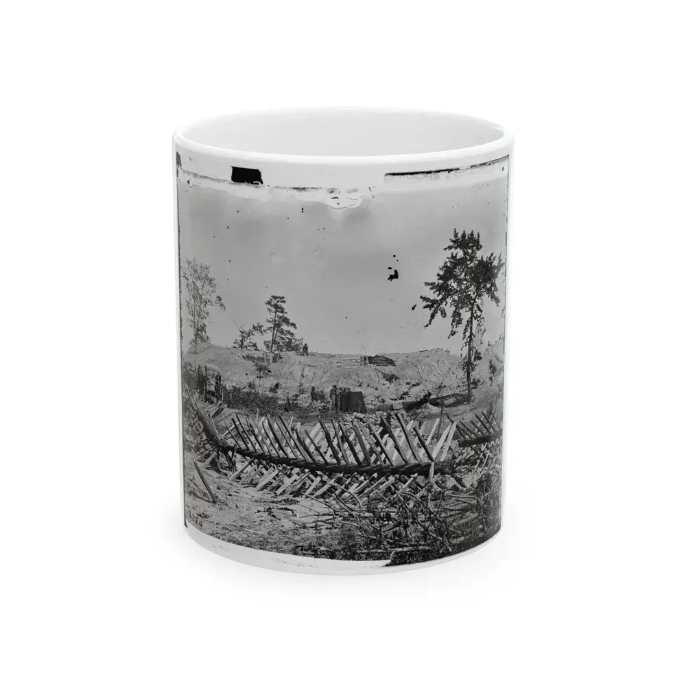 Atlanta, Ga. Chevaux-De-Frise On Marietta Street; Photographic Wagons And Darkroom Beyond (U.S. Civil War) White Coffee Mug 11oz - Go Mug Yourself