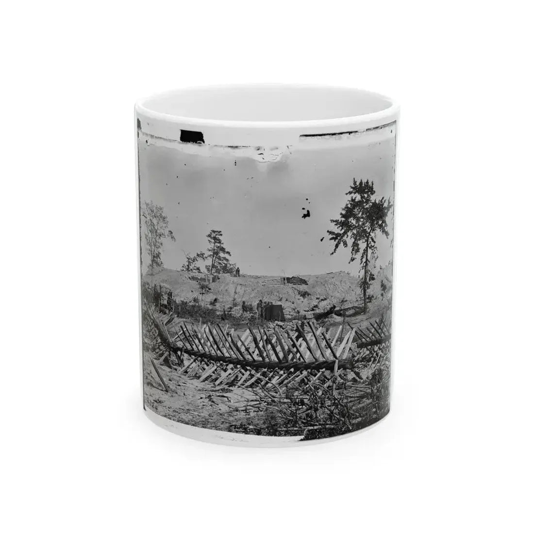 Atlanta, Ga. Chevaux-De-Frise On Marietta Street; Photographic Wagons And Darkroom Beyond (U.S. Civil War) White Coffee Mug 11oz - Go Mug Yourself