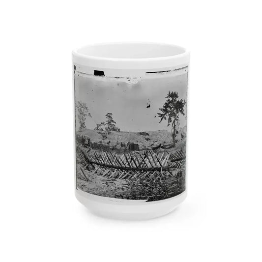 Atlanta, Ga. Chevaux-De-Frise On Marietta Street; Photographic Wagons And Darkroom Beyond (U.S. Civil War) White Coffee Mug 15oz - Go Mug Yourself