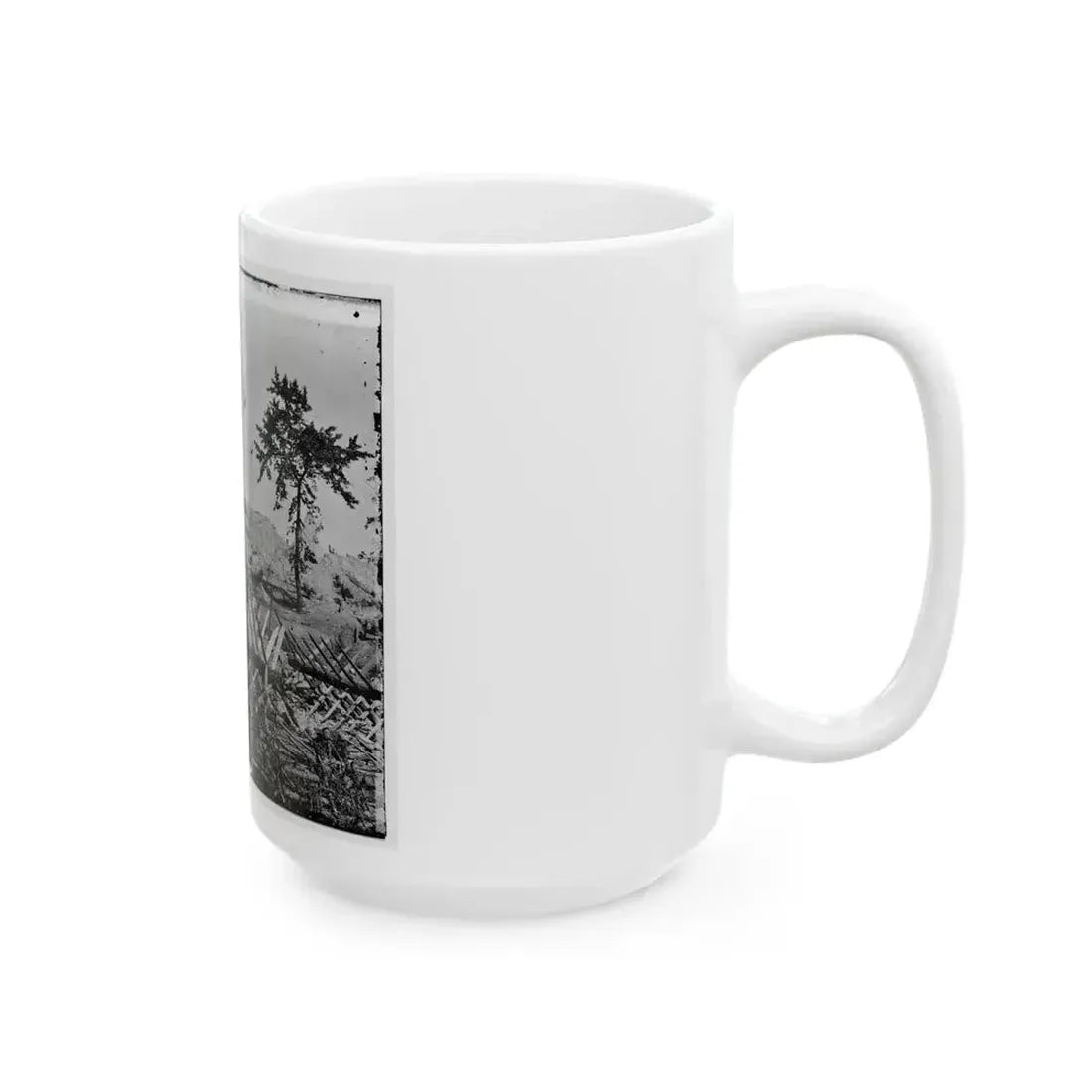 Atlanta, Ga. Chevaux-De-Frise On Marietta Street; Photographic Wagons And Darkroom Beyond (U.S. Civil War) White Coffee Mug - Go Mug Yourself