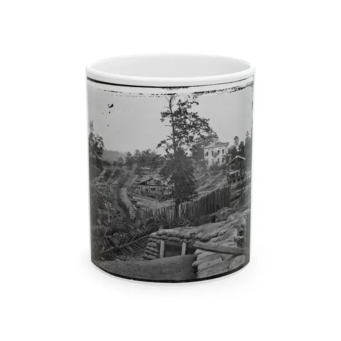 Atlanta, Ga. Confederate Palisades And Chevaux-De-Frise Near Potter House (U.S. Civil War) White Coffee Mug 11oz - Go Mug Yourself