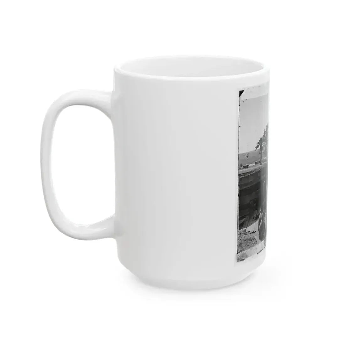 Atlanta, Ga. Federal Soldiers By Gun In Captured Fort (U.S. Civil War) White Coffee Mug - Go Mug Yourself